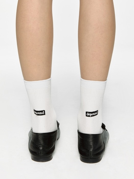 logo ribbed socks - ivory