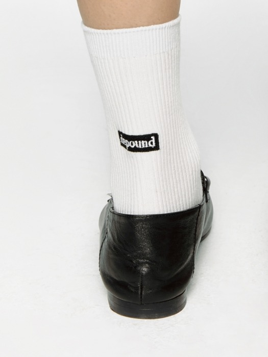 ribbed logo socks - ivory