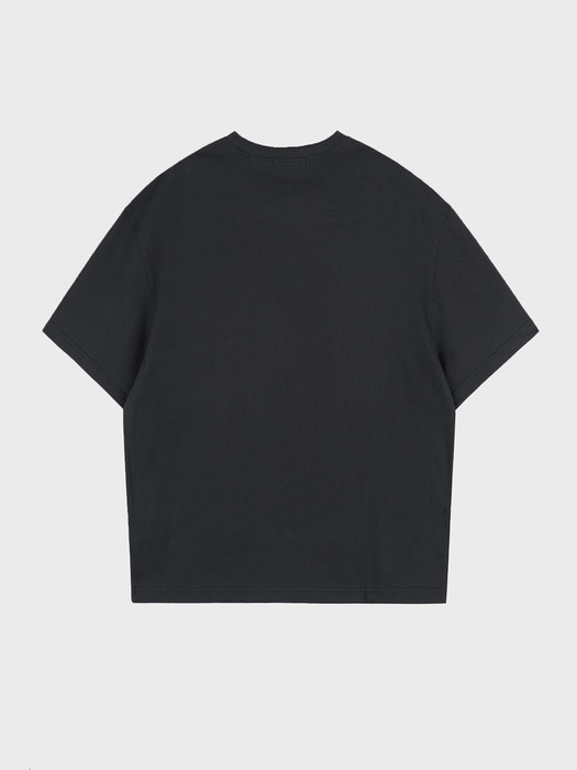 OVER FIT STRETCH  COTTON T-SHIRT_BLACK