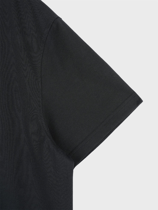 OVER FIT STRETCH  COTTON T-SHIRT_BLACK