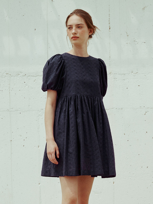 Eyelet Puff Mini Dress_2color