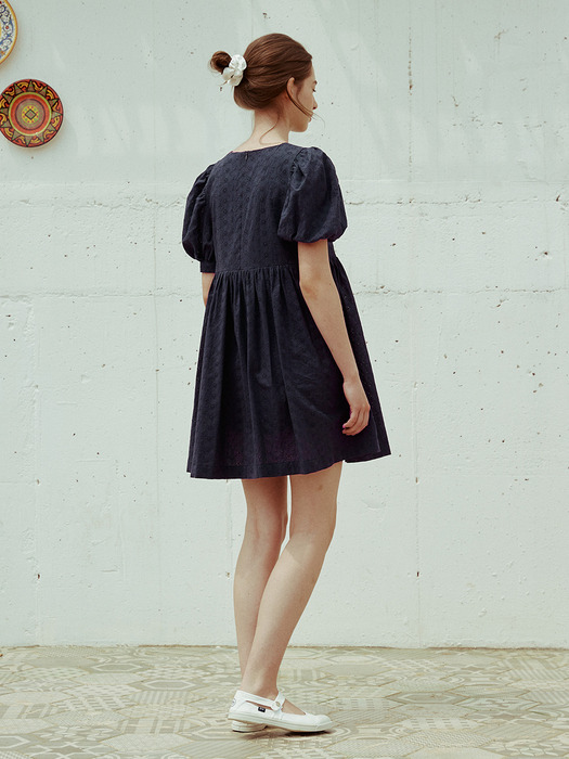 Eyelet Puff Mini Dress_2color