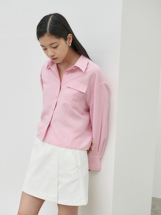 Linen casual crop shirts [PK]