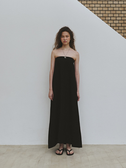 Linen top dress / Black