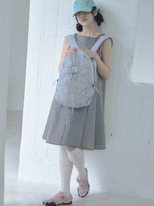 Hole string PO  backpack_blue gray