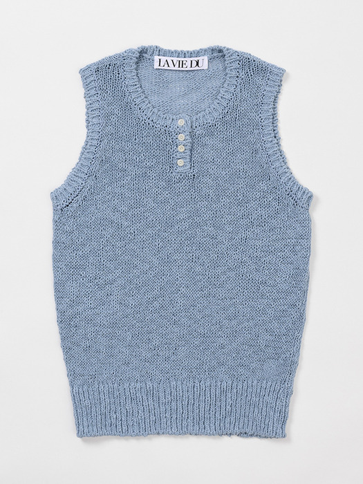 Button sleeveless knit (Sora)