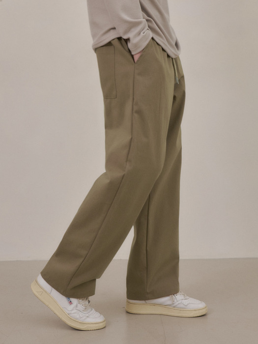 Semi wide chino pants(5col)