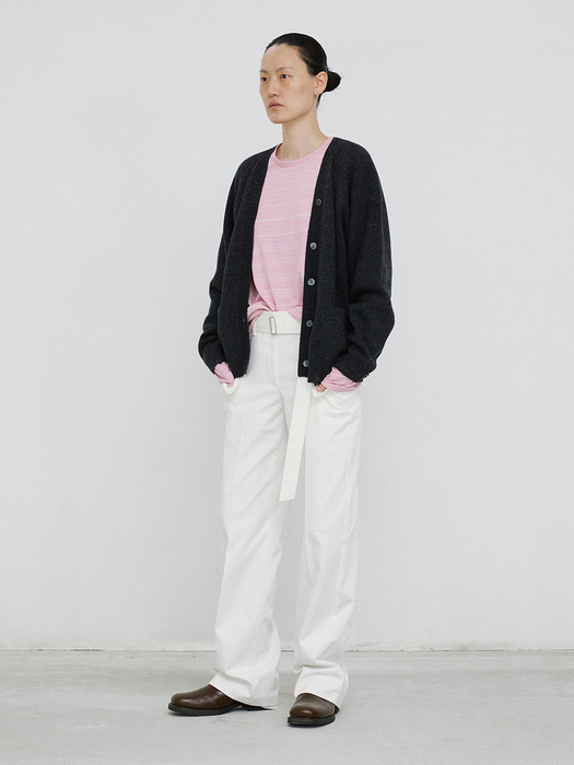 BELTED FLAP PANTS _ O/WH