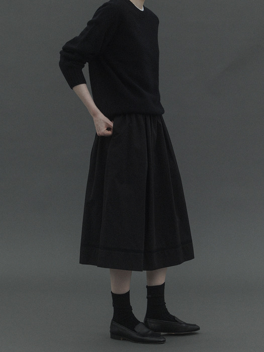 Flores cotton skirt (Black)
