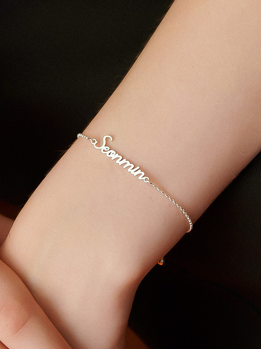 Initials Line Silver Bracelet Ib307 [Silver]