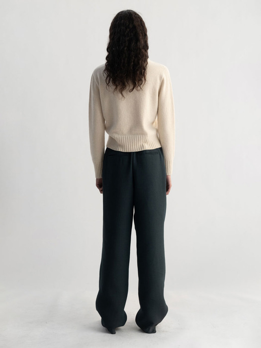 Round Neck Cashmere Standard Pullover - Beige