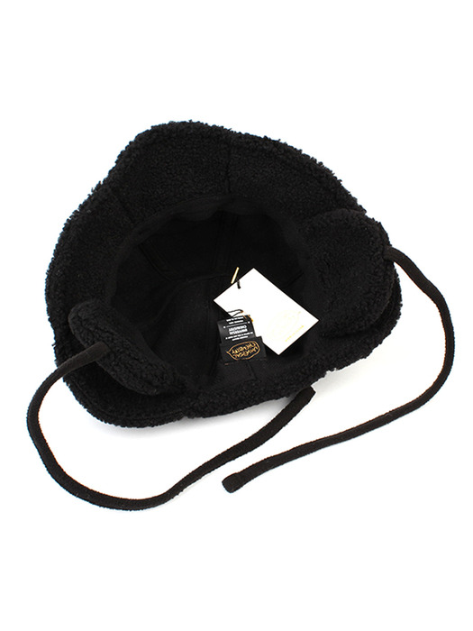 Fleece Black Earflap Bucket Hat 귀달이모자