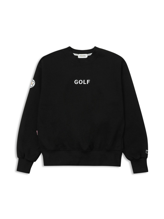 golf round patch sweatshirt black