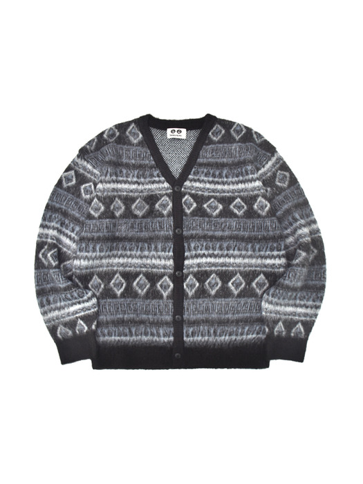 Ethnic Pattern Cardigan - Charcoal