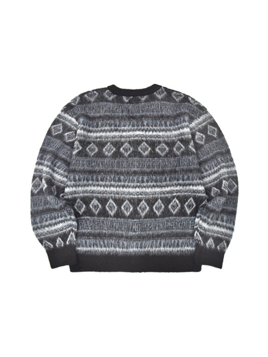 Ethnic Pattern Cardigan - Charcoal