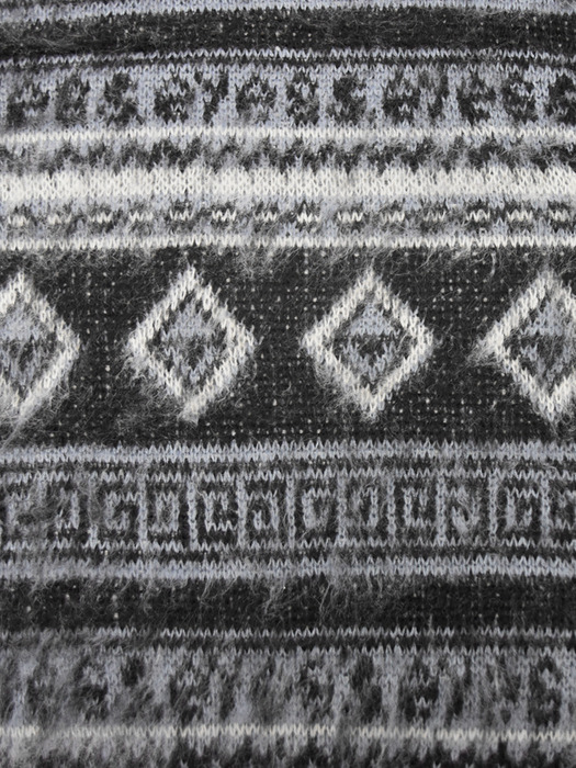 Ethnic Pattern Cardigan - Charcoal