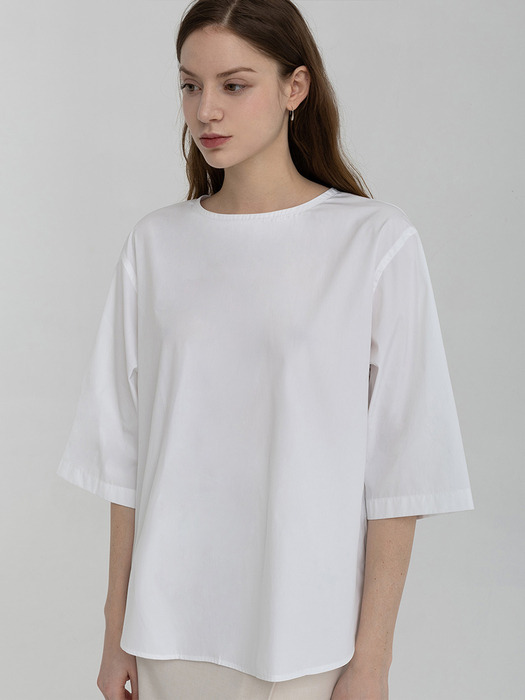 Cotton String Lace Up Shirts (white)