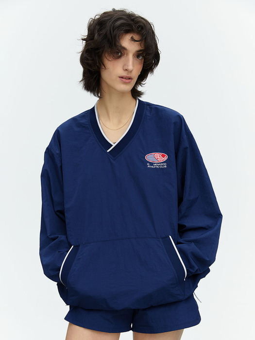 HEARTTRACK VNECK NYLON ANORAK JACKET_NAVY