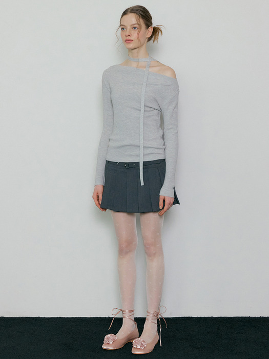 183 choker knit (melange gray)