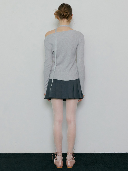 183 choker knit (melange gray)