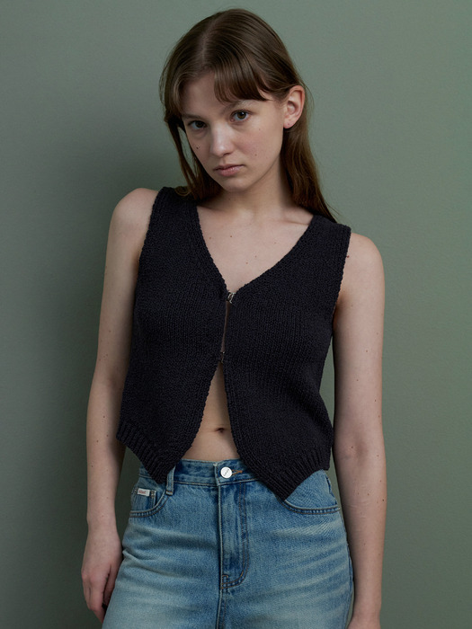 COTTON VEST_NAVY