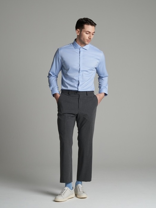 [M~5XL] Tapered Set-up Slacks_gray