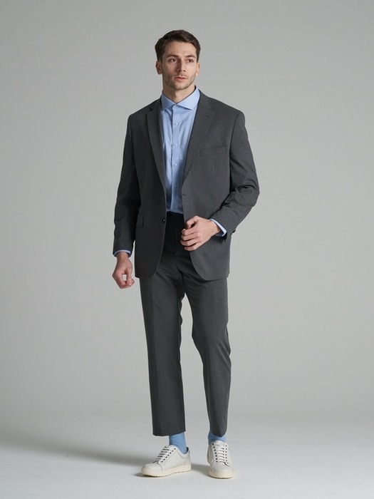 [M~5XL] Tapered Set-up Slacks_gray