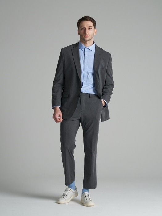 [M~5XL] Tapered Set-up Slacks_gray