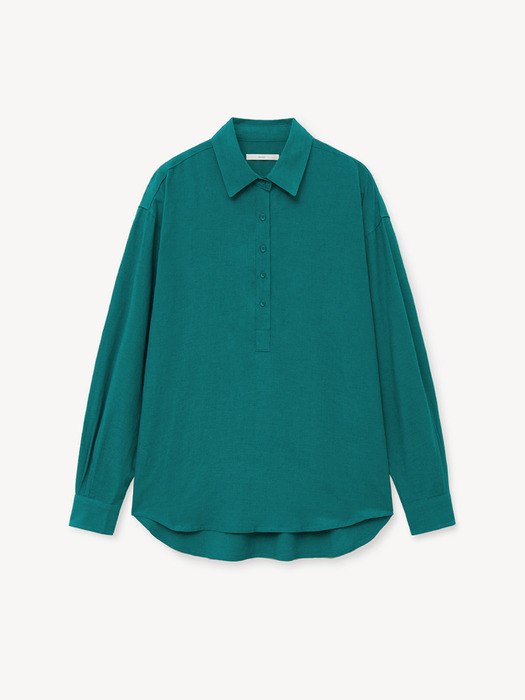 LOOSE-PIT BUTTON SHIRT_BLUEGREEN