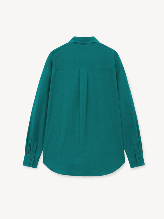 LOOSE-PIT BUTTON SHIRT_BLUEGREEN