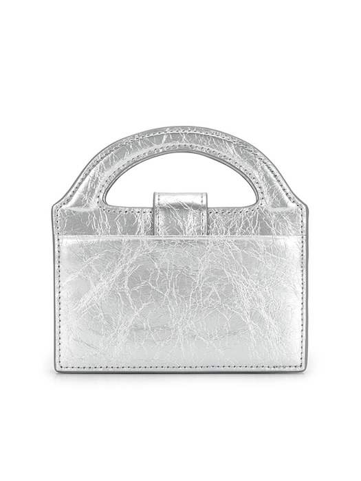 HANDLE ACCORDION CHAIN WALLET IN SILVER