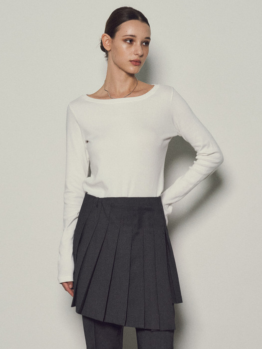 [Assential]Basic Slim Boat Neck T-Shirt_CTT333(2Color)