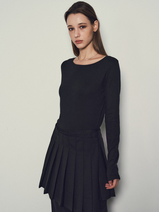 [Assential]Basic Slim Boat Neck T-Shirt_CTT333(2Color)