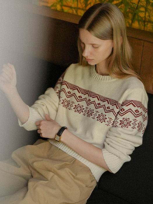 Nordic ireland cashmere blended knit_Light beige