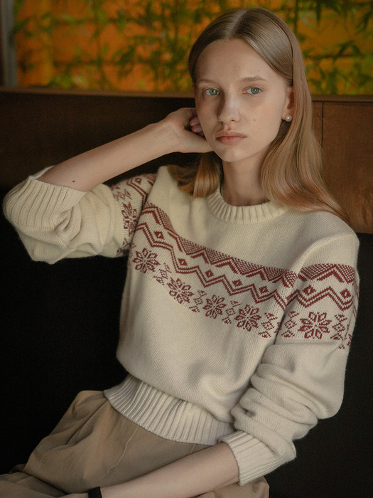 Nordic ireland cashmere blended knit_Light beige