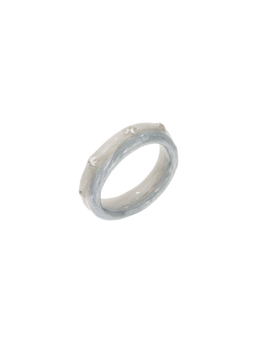 [韓国人気ジュエリー] nff star two track ring-grey 엔프프]star two track ring-grey