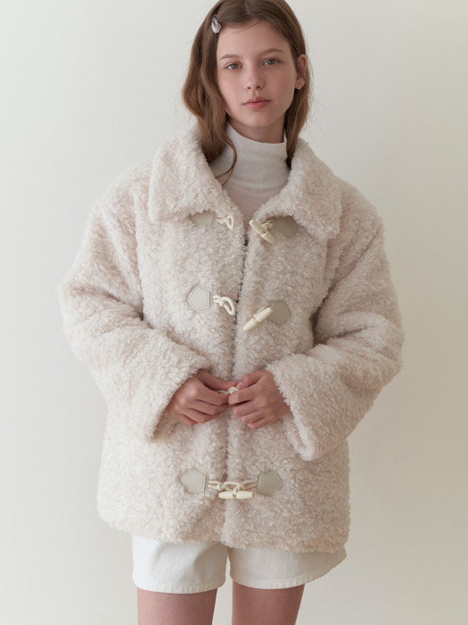 Duffle fur half coat (cream)