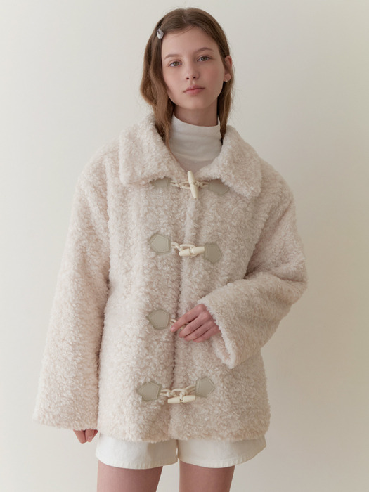 Duffle fur half coat (cream)