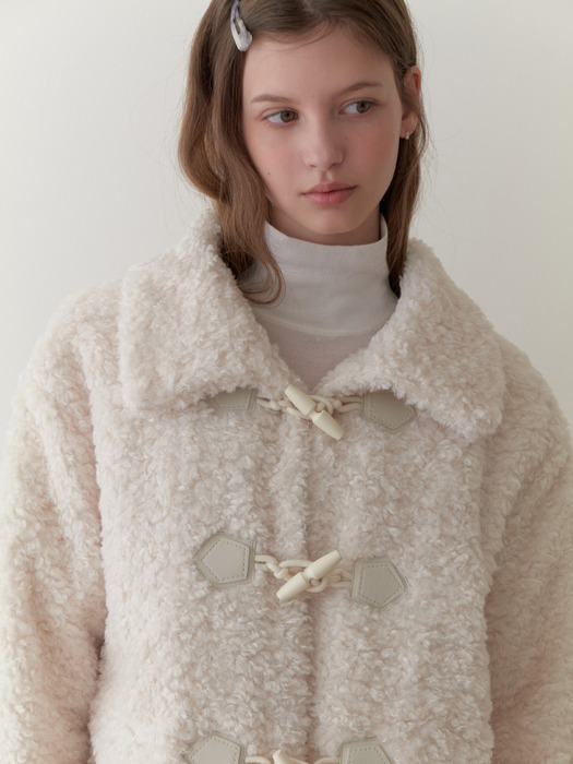 Duffle fur half coat (cream)