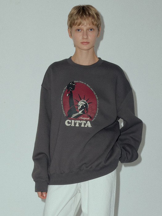 [City Story]New York Citta Sweatshirts_CTT347(Charcoal)