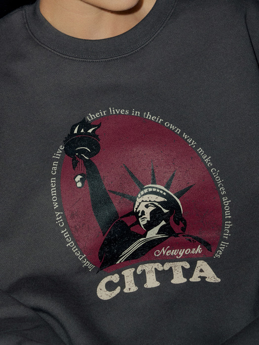 [City Story]New York Citta Sweatshirts_CTT347(Charcoal)