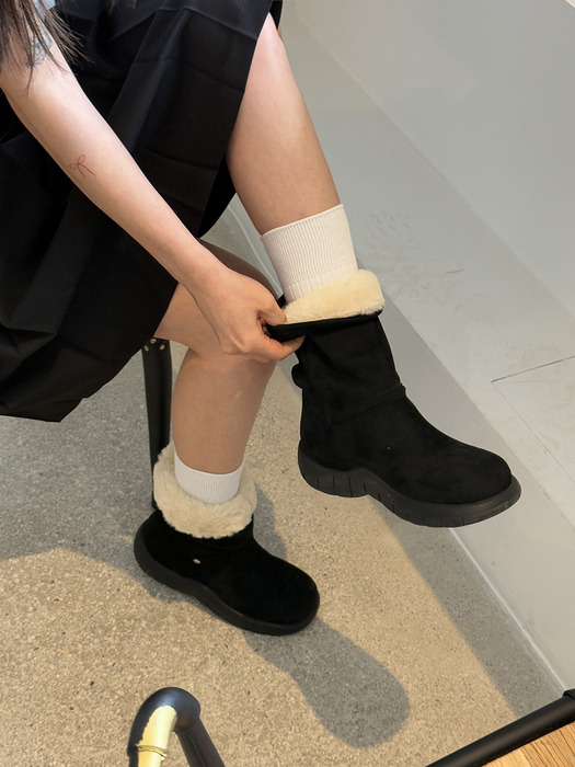 me005 exclusive winter suede middle fur boots 익스클루시브 스웨이드 퍼부츠_3color