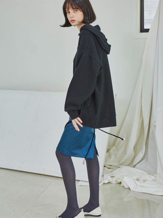 Glossy H Line Skirts_Blue Green