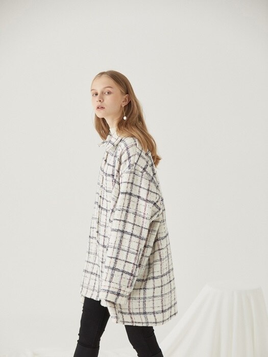 TWEED BOX LONG SHIRT [IVORY]