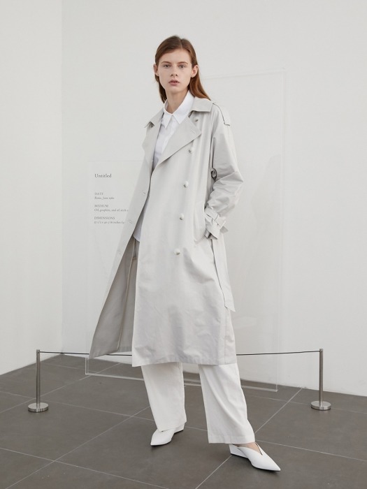 A COTTON TWILL TRENCH CT_LIGHT GREY