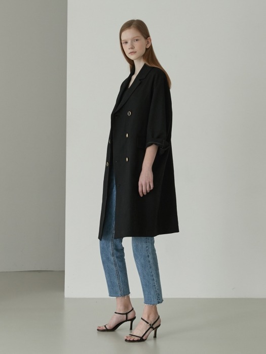 Linen one-piece jacket [BK] 
