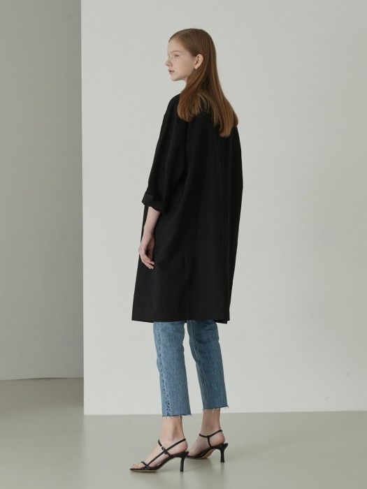 Linen one-piece jacket [BK] 