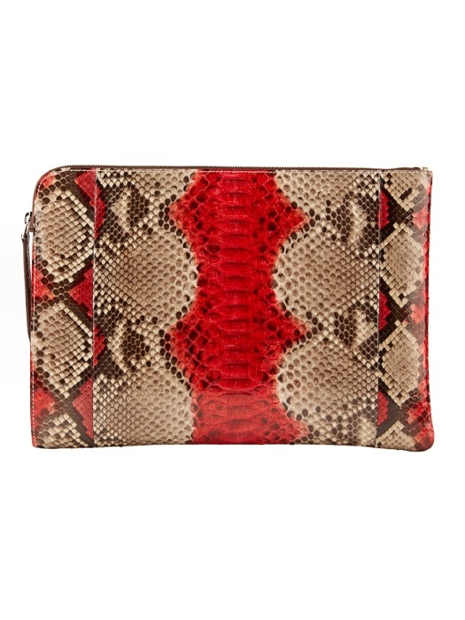 Python clutch bag Red