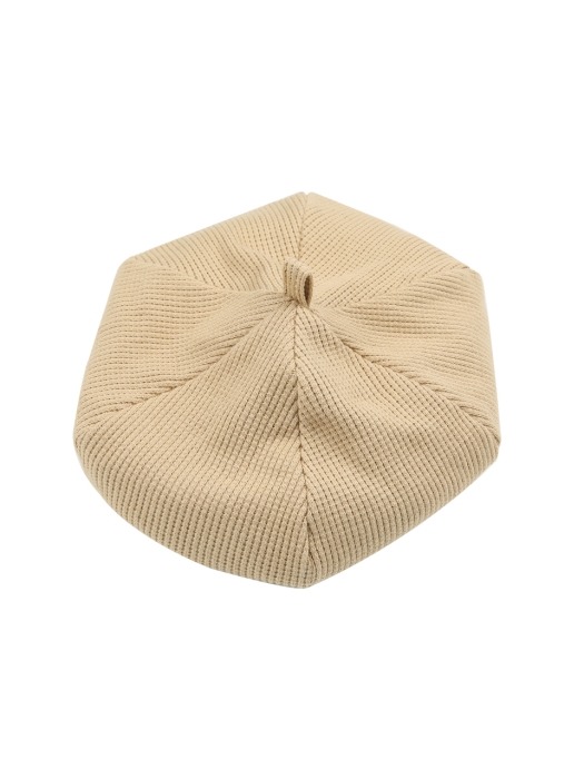 V830 WAFFLE COTTON BERET_BEIGE