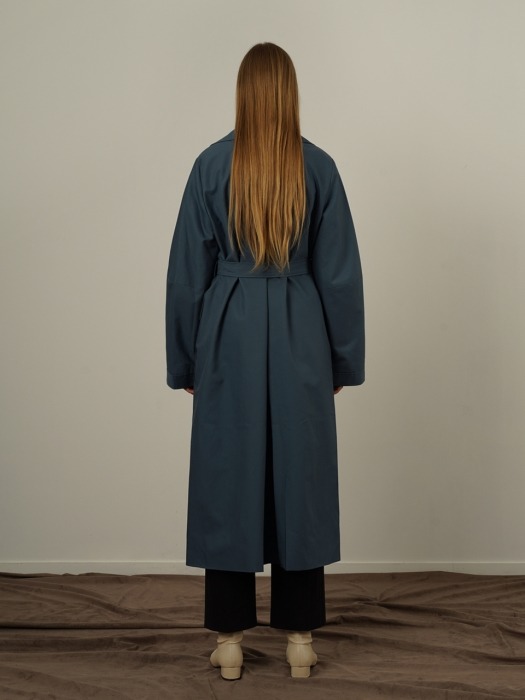 LS WIDE SLEEVE TRENCH COAT_BLUE